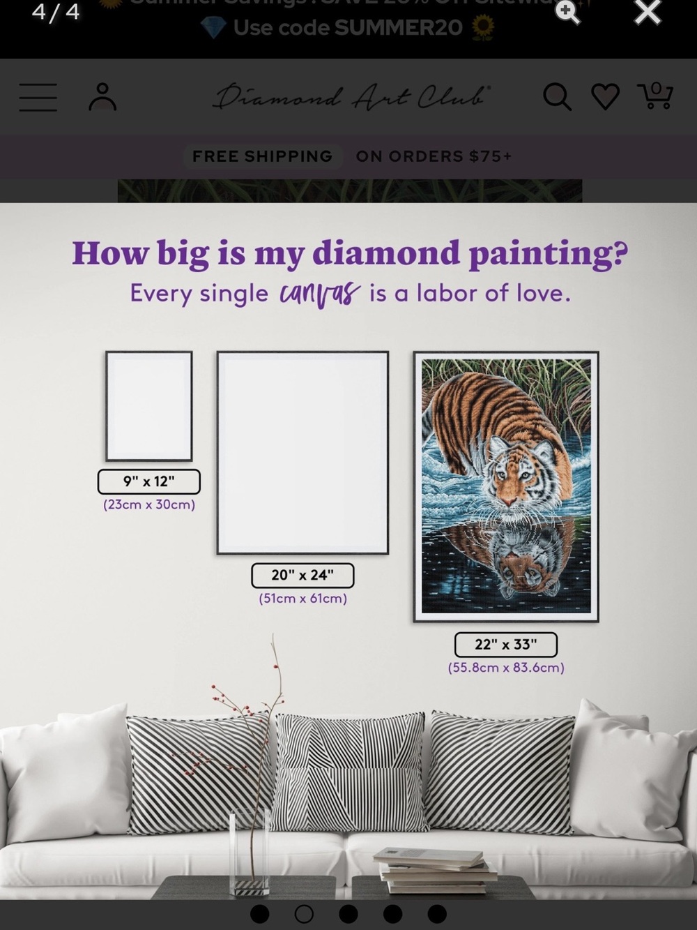 🐅 Rare Retired Diamond Art Club Tiger In Water Dakota Daetwiler Sealed - Picture 5 of 6